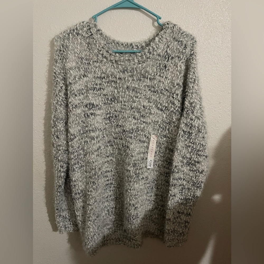 SO fuzzy crewneck pullover sweater